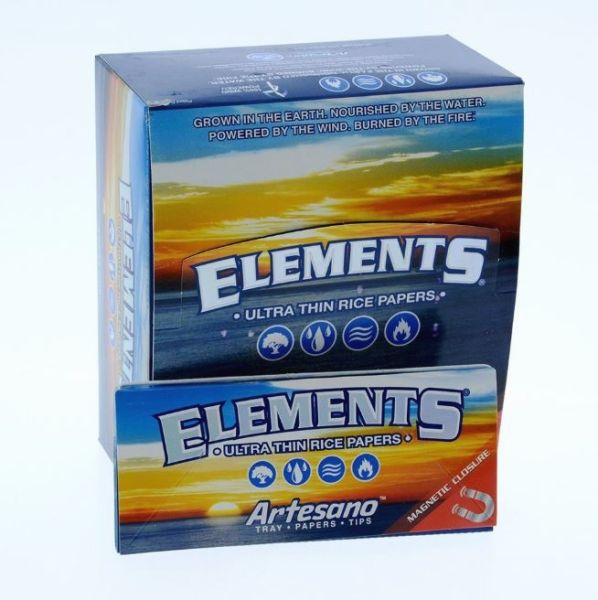 Elements Ultra Thin Rice Papers - Artesano Tray Papers Tips - King Size Slim - Vape wholesale supplies